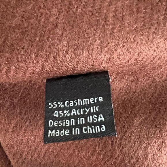 New Mens CADILLAC Cashmere Blend Brown Brand Scarf XL - Picture 3 of 3